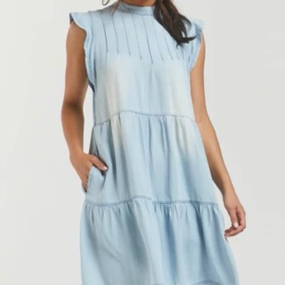 Velvet Heart Blue Tiered Dress Size M